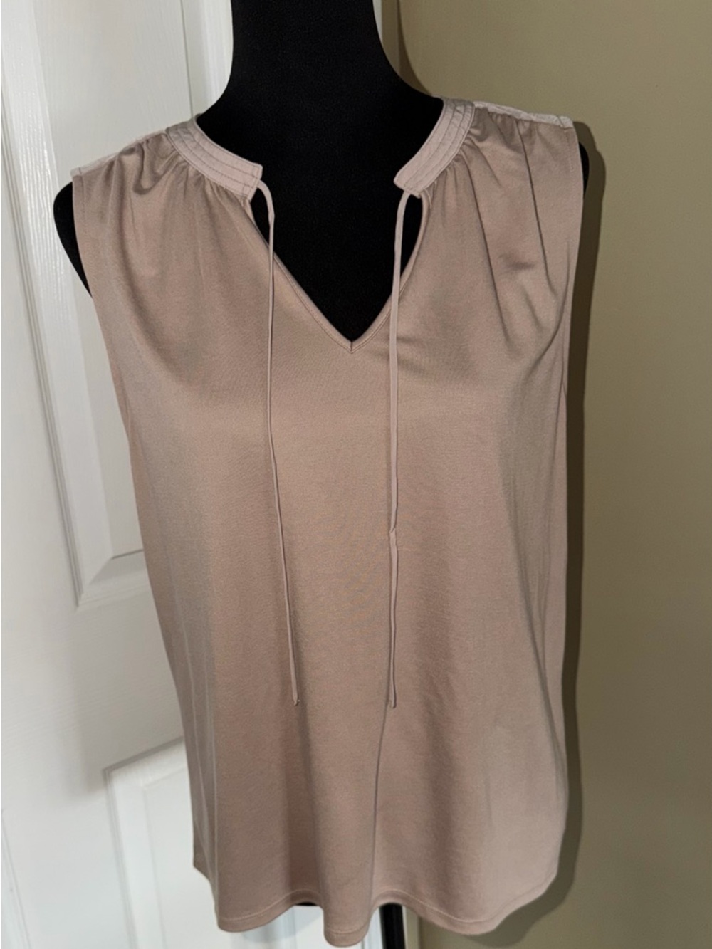 Nine West Sleeveless Tie-Detail Top in Light Taupe